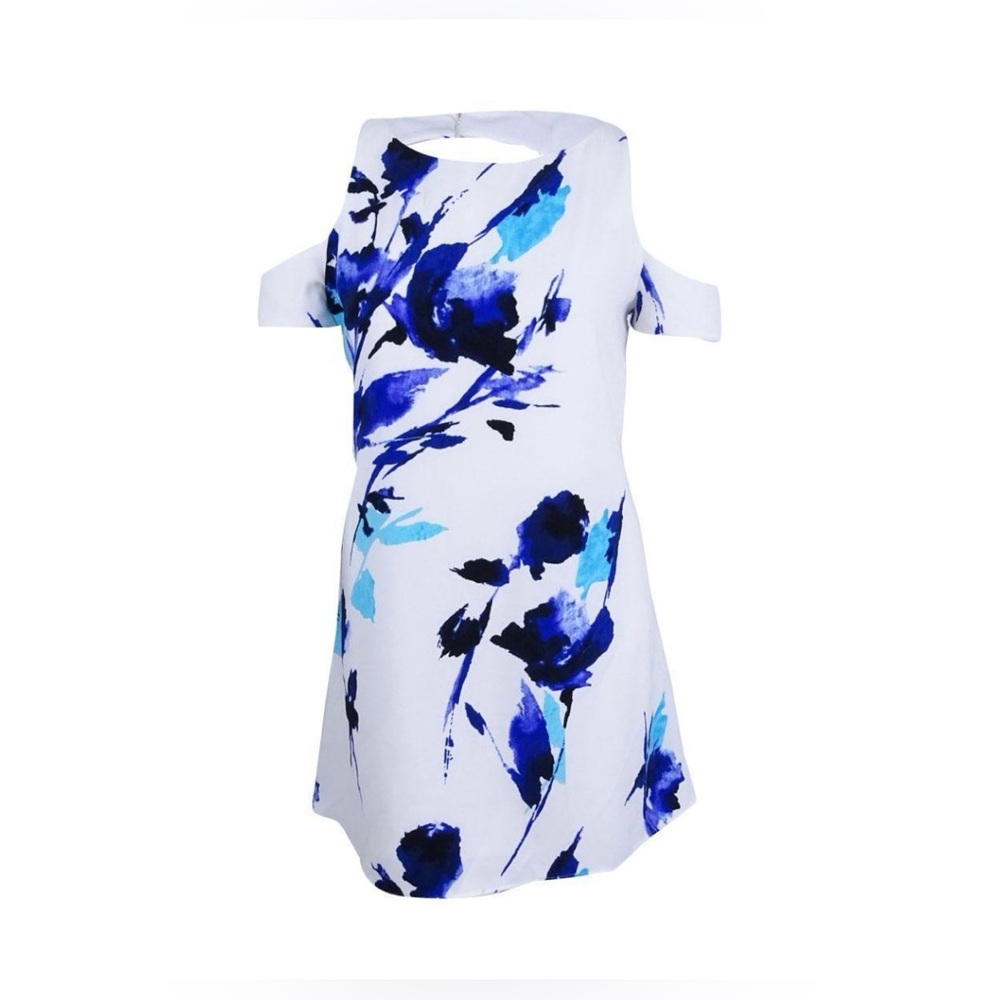 Lauren Ralph Lauren Blue Floral Crepe Shift Dress